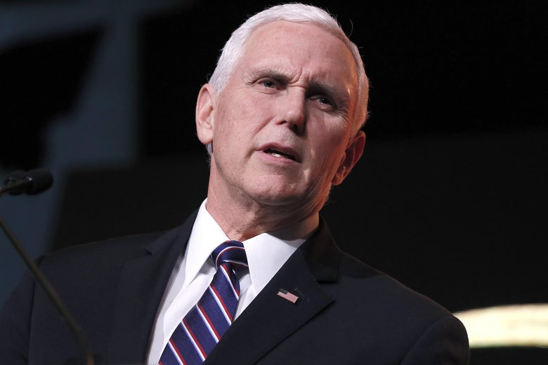 Vice President Mike Pence speaks at the Trump International Hotel on January 17, 2019 in Washington, D.C.